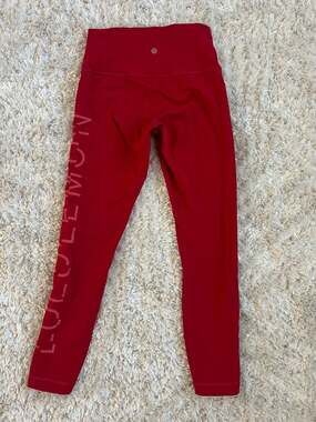 Lululemon Wunder Under High-Rise Tight 25" Lunar New Year Dark Red Logo Leggings